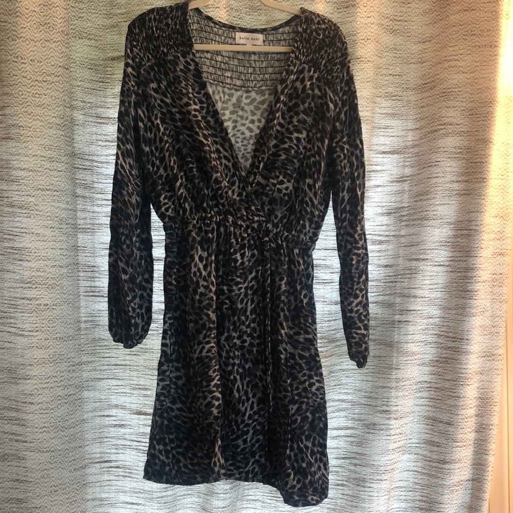 Bella Dahl blue gray animal print dress